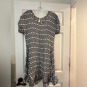 Uncle Frank Dress - brown & white midi